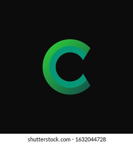 C letter vector image for web and design