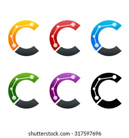 C letter, vector logo design.