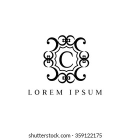 C letter vector logo template (sign, symbol, emblem, ornament)