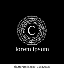 C letter vector logo template (sign, symbol, emblem, ornament)