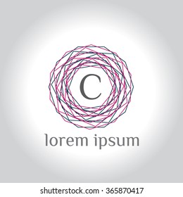 C letter vector logo template (sign, symbol, emblem, ornament)