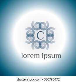 C letter vector logo template (sign, symbol, emblem, ornament)