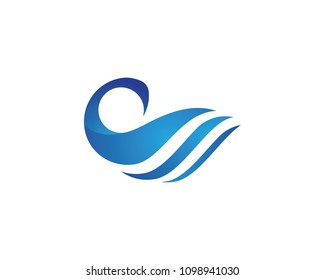 C Letter Water wave icon vector illustration design logo