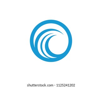 C Letter Water wave icon vector illustration design logo
