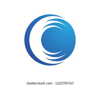 C Letter Water wave icon vector illustration design logo