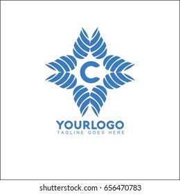 C Letter Water Wave symbol and icon Logo Template vector