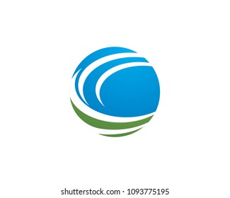 C letter wave Logo Template vector illustration