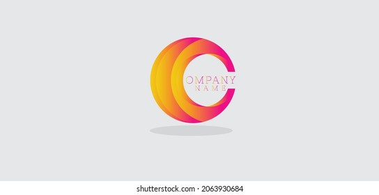C lettering logo design simple