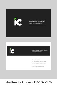 I C letters Joint logo icon with business card vector template.
