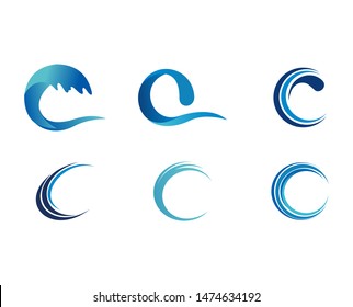 C Letters Water Concept Vector