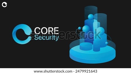 C lettre Logo for cybersecurity emphasising the system core security, Gradient Blue cyber security consultant firm, C logotype, C, Capital, blue, light colors, Technologie, branding, computer science