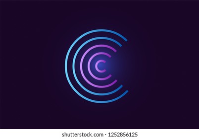c line blue pink design of alphabet letter with gradient color suitable as a logo for a company or business