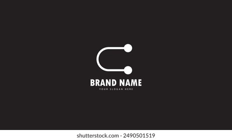 C oder Line Technologie Logo Technologie Design, Icon Logo passend für Ihre Idee Ihr brandes Geschäft isoliert in schwarz, kreativ moderne trendige Design 