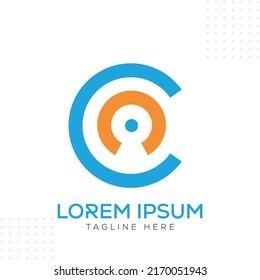 C and Lock negative space logo tech Logo Design Vector Template In Modern Creative Minimal Style
