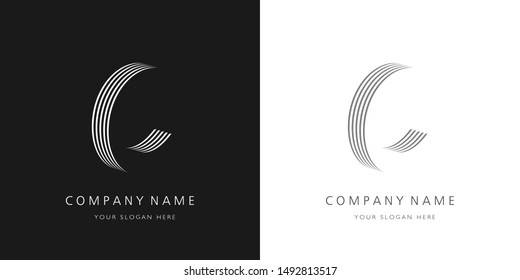 c logo 3d letter modern and creative design