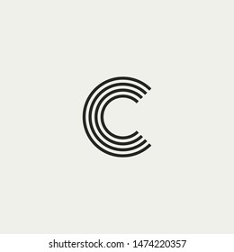 C logo. Abstract letter C logo design. Line creative symbol. Logo branding. Universal vector icon - Vector