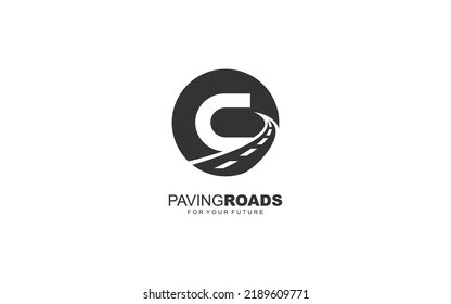 C logo asphalt for identity. construction template vector illustration for your brand.