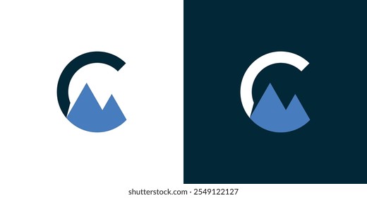 C logo combination with mountains logo