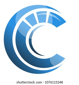 C Logo Company Creative SHape in blue elegant
