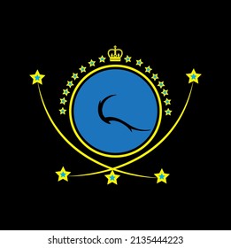 Diseño del logotipo C , ilustración de un fondo con estrellas	