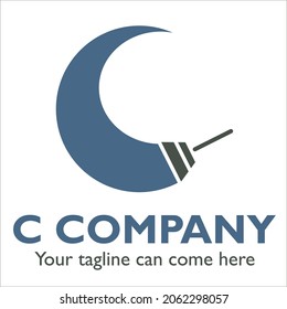 C logo design on Cleaning and Maintenance theme