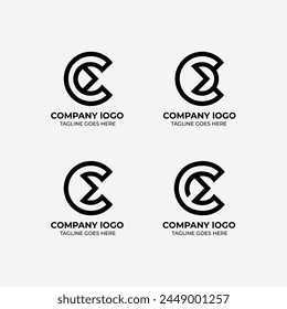 C logo design set flat