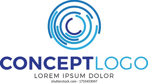 C Logo Design Signal Internet WiFi Technologie Business