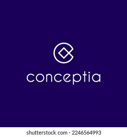 c logo design simple luxury concept line art