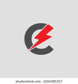 C logo energy vector for identity company. Electric Bolt Letter C Logo Vector Illustration for your brand.