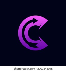 C logo forming arrow symbol