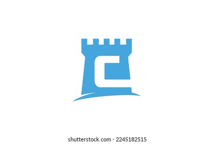 C Logo with FORTRESS letter concept for template