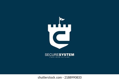 Vector de fortaleza del logo C para la empresa de identidad. ilustración vectorial de plantilla de seguridad de letra inicial para su marca.