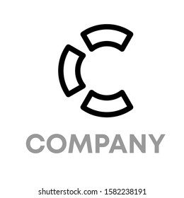 C logo icon design template sign