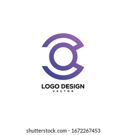 Elementos de plantilla de diseño de iconos de logotipo C
