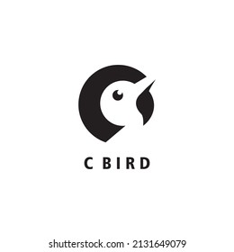C logo illustration bird design template vector