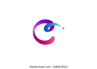 logotipo de C, plantilla de negocio de la carta inicial