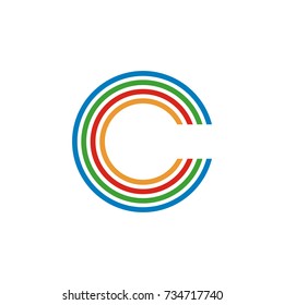 C logo initial letter design template vector