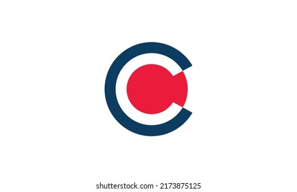 C logo. Initial letter C negative space circle vector
