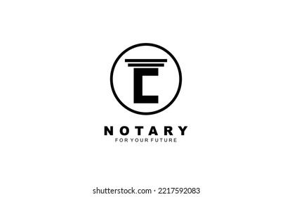 C logo law for branding company. justice template vector illustration for your brand.