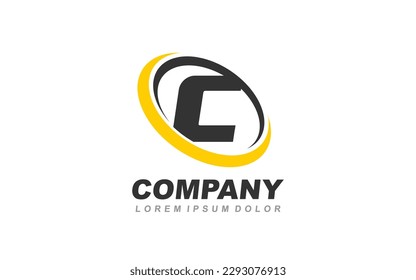 C Letra de logotipo con el concepto CIRCLE para la plantilla 