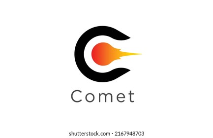C logo. Letter C is perfect for your brand. C comet logo can be used for any purpose such as business cards, website, blog, etc.