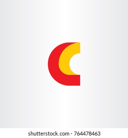 c logo letter red yellow vector icon