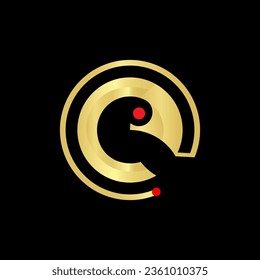 C-Logo-Buchstabe, Vektorgrafik-Design-Golden 