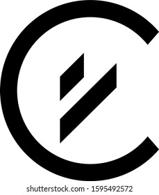 c logo with a little scratch in the middle