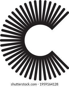c Logo mit stylisiertem, federähnlichem Buchstaben c