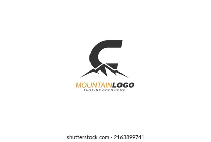 C logo mountain for identity. letter template vector illustration for your brand.