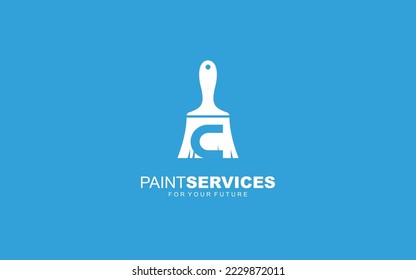 C logo paint brush for identity. construction template vector illustration for your brand.