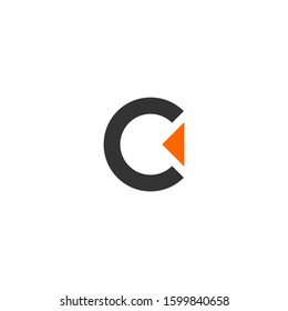 C logo with play icon triangle