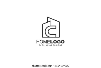 C logo real estate for branding company. identity template vector illustration for your brand.