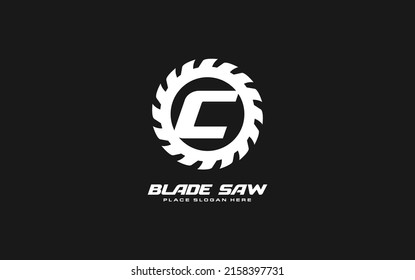C logo sawmill vector for woodworking company. initial letter carpentry template vector illustration for your brand.